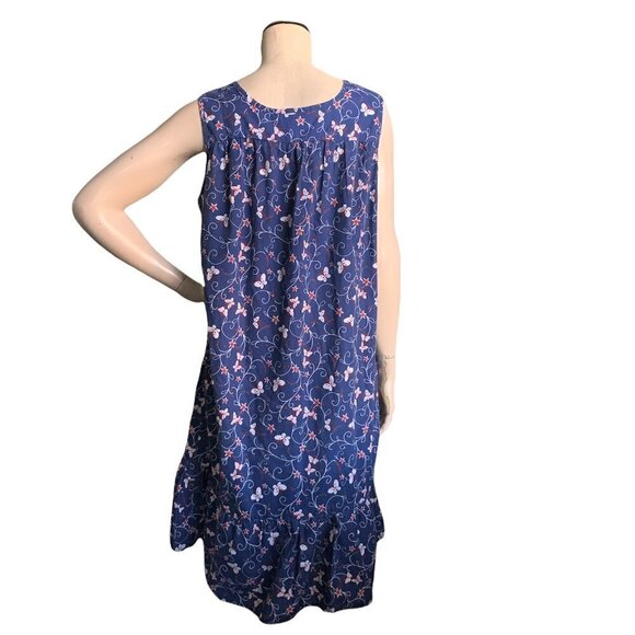 Anthony Richards Butterfly Star Sleeveless Muumuu House Dress Sz L #207J - Picture 3 of 7